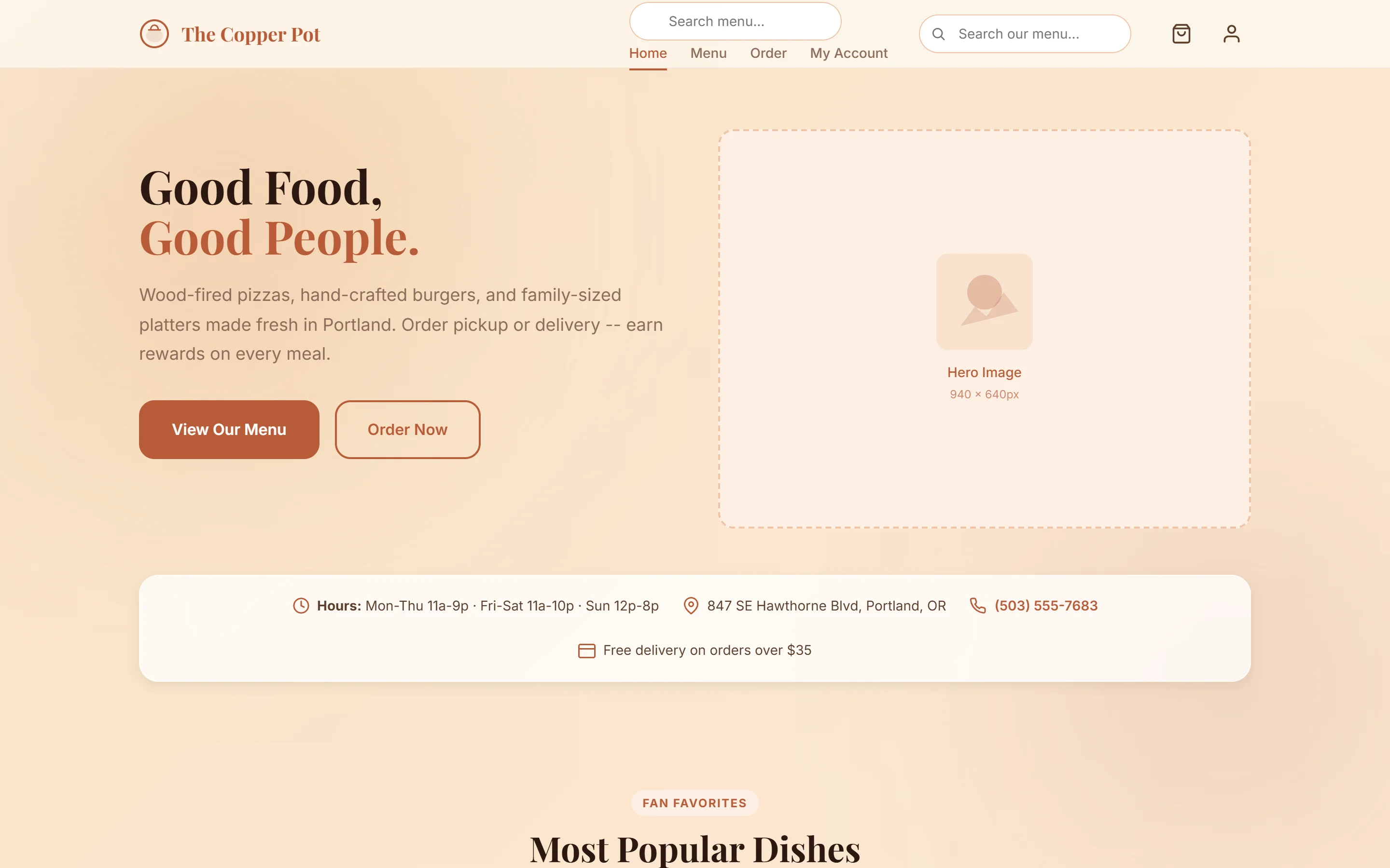 Copper Pot Cafe website