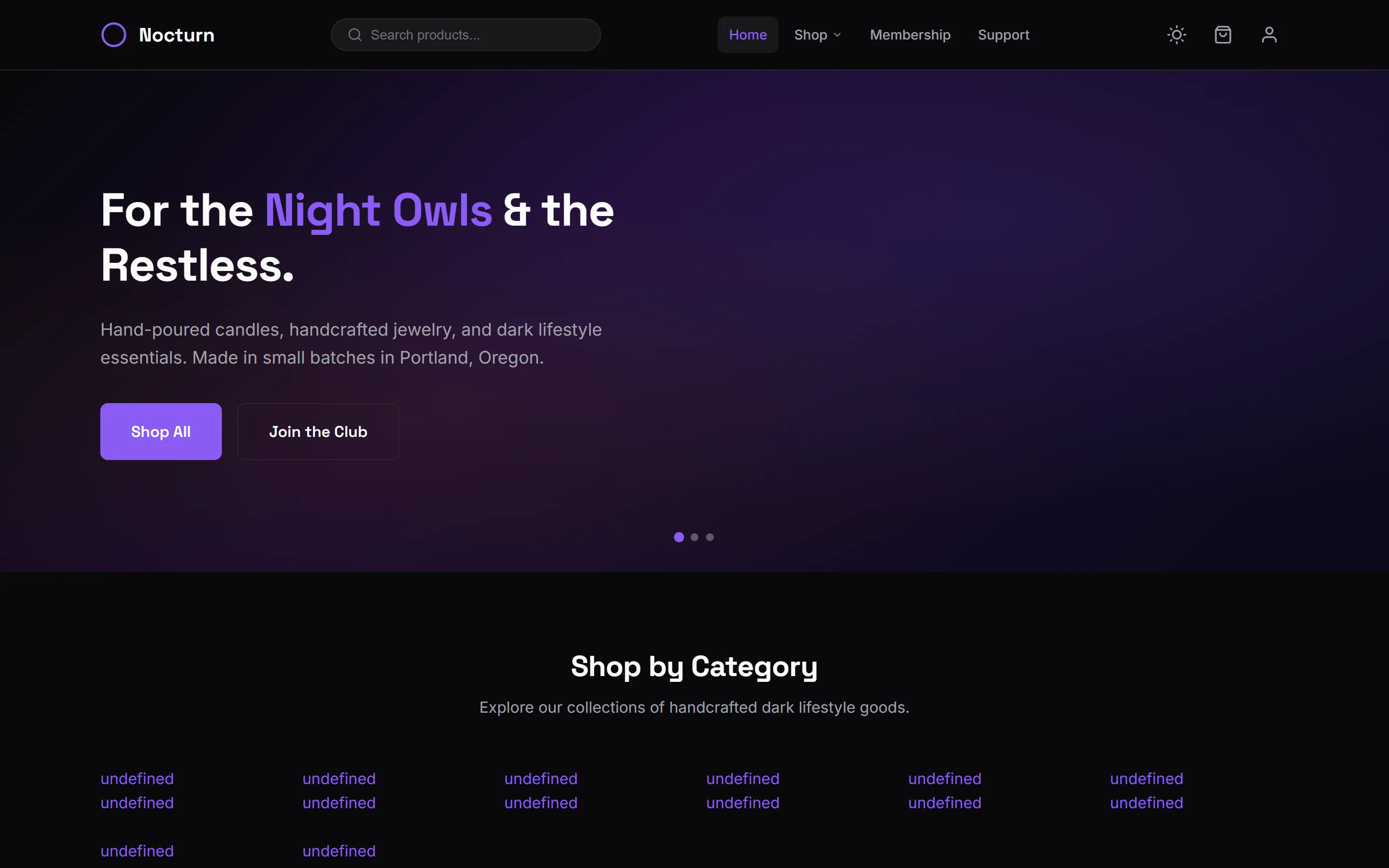 Nocturn Supply Co website