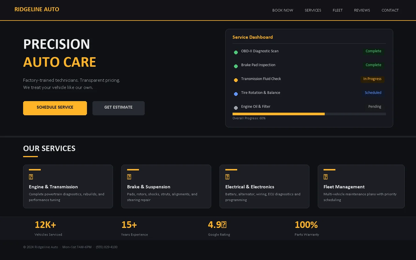 Ridgeline Auto website